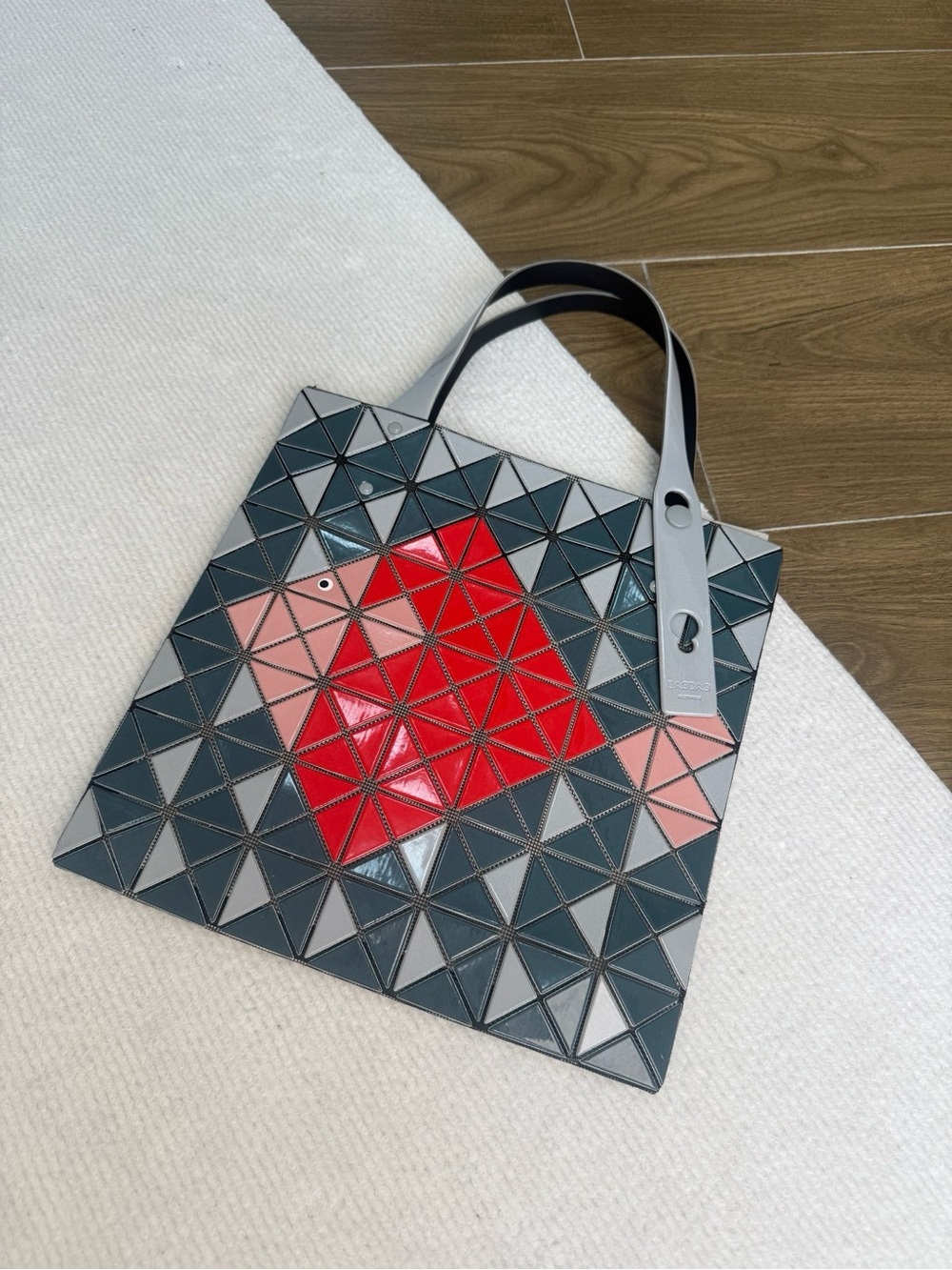 Bao Bao Issey Miyake Tote | Brand New Without Box Red Gray